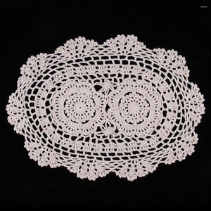 Table Mats Floral Hand Crochet Runner Doily Beige Lace Doilies Cotton