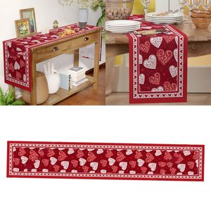 Table Cloth Holiday Creative Red Love Valentine's Day Flag American Decoration Linen Tablecloth Doilies