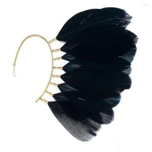 Backs Earrings Feather Ear Cuff Clip On For Women Fashion Jewelry Big Alloy Punk Earings Party Bijoux Brincos 2023