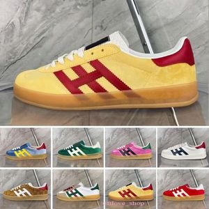 Fritidsskor Designer Sneakers Sneakers Blå Grön Rosa Sammet Siden Vit Mocka Ebenholts Canvas Mode Topp Xad Gazelle Sneaker Herr Låg Herr Kvinnor 35-44 Eur