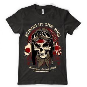 T-shirt da uomo Kamikaze Pilot Fighter Skull Sky Aereo Jet 20s Bi Spitfire Tee Tshirt Cool Casual Pride Shirt Uomo Moda unisex