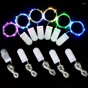 Dizeler 6pcs LED String Lights Peri Düğmesi Pil Çalışan Çelenk Işığı Noel Düğün Partisi Dekorasyonu Noel