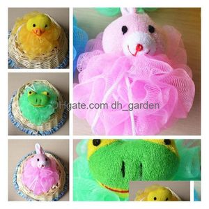Bath Brushes Sponges Scrubbers Cute Animal Ball Color Children Baths Brushes Cartoon Flower Balls 9243 Drop Delivery Home Dhgarden Dhprd