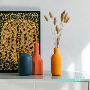 2023 Вазы простые искусство керамика маленькие вазы ваза украшения домашняя гостиная офис крупный цветок контейнер