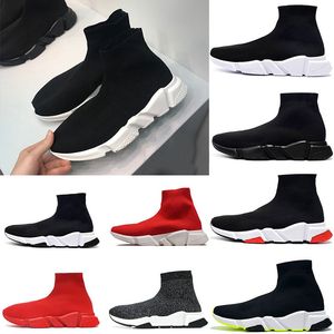 2023 Sıradan Çorap Ayakkabı Büyük Boy Comfort Sole Erkek Kadın Platform Eğitmenleri Hommes Mesh Trainer Siyah Glitter Örme Üçlü Tasarımcı Espadrilles 36-47