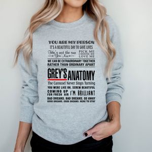 Men's Hoodies Sweatshirts Greys Anatomy Sweatshirt You're My Person Tv Show Inspired Quotes Hoodie Women Kawaii Casual Tops 230110