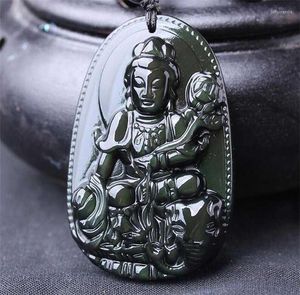 Anhänger Halsketten Acht Schutzgottheiten Benming Buddha Caiyao Samen Obsidian Sternzeichen Halskette