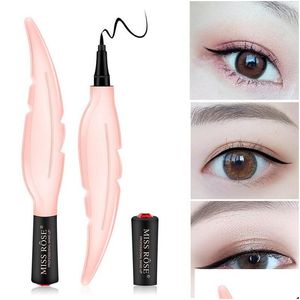 Eyeliner Miss Rose The Eye Liquid Fine Liners Nessuna sbavatura Piuma Impermeabile Sudore Asciugatura rapida Facile da indossare Fodera per trucco Drop Delivery H Dhf82