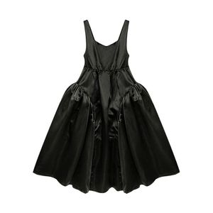 Casual Dresses Elegantes schwarzes Midikleid für Frauen Gothic Einteiliges Quadratkragen Ärmellos Koreanische Mode Y2k Vintage Chic Lange KleiderCasu