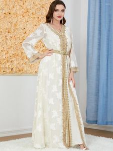 Etniska kläder marockanska kaftan klänning fest kväll bröllop takchita abaya dubai kaftan islamisk 2 pc muslim set ramadan eid klänning kvinna