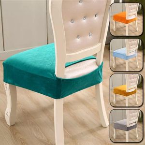 Chair Covers Color Fabric Cover Velvet Thick Seat For Dinning Room Wedding Office Banquet Slipcovers Removable