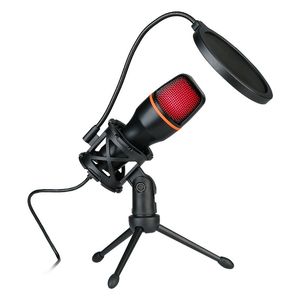 ME4 USB-Mikrofon, RGB-LED-Leuchten, Rauschunterdrückung, Computer-K-Song-Aufnahme, Handy-Live-Übertragung mit Stoßdämpferhalterung und Pop-Fliter