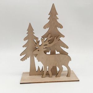 Weihnachtsdekorationen Frohe 1pc Holzfarbe Santa Elch Holzornamente Dekoration für Zuhause Jahr 2023 Weihnachtsgeschenke Navidad Dekor