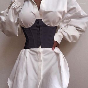 Belts Gothic Corset Women Sexy Underbust Waist Trainer Shaper Plus Size Girdle Black White S-L Wide