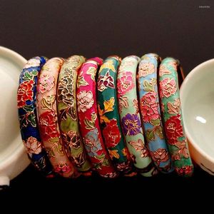 Bracciale 1 pz vintage cinese cloisonne peonia filigrana fiore artigianato braccialetti accessori gioielli braccialetto
