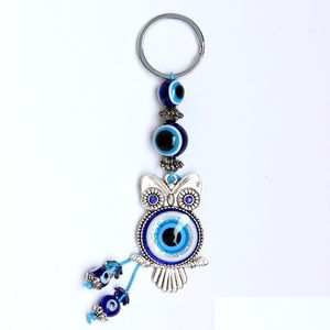 Anillos clave joyas de moda símbolo turco anillo de ojo mal de ojo hecho a mano de búho vintage contexto de caída dhcn8