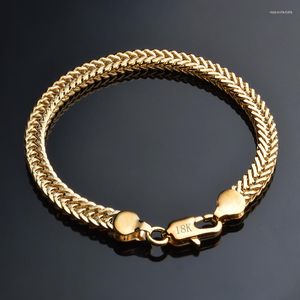 Bağlantı bilezikleri altın bileklik damga renkli erkek mücevherler modaya uygun Küba zinciri famle toptan fiyat