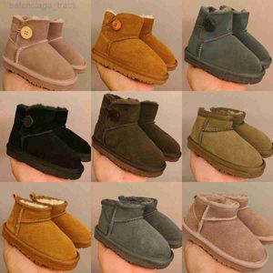 Kid Infant Australia Snow Booties Designer Boots Super Low Low Suede Shearling Ankle Boot Boy Girl Botton Chestnut Australian Classic Fluff