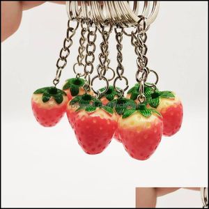 Key Rings Creative Medium 2,5 cm Stberry Keychain Pendant Earrings Pendants Jewelry Accessories Gift 1957 T2 Drop Delivery DHWJT