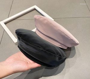 BERETS 202309-shi autumn Matte Nubuck Faux Leather Suede Lady Beret Hat Men Leishure Painter