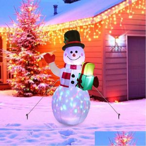 Party Decoration 1.5M Inflatable Snowman Glowing Merry Christmas Outdoor Led Light Up Nt Year 2022 Drop Delivery Home Garden Festive Dhou5