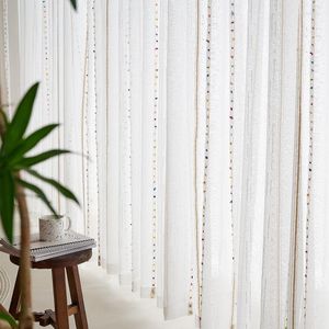 Cortina bileehome bordou cortinas listradas de meia janela para a sala de cozinha tule tule window drapes painel