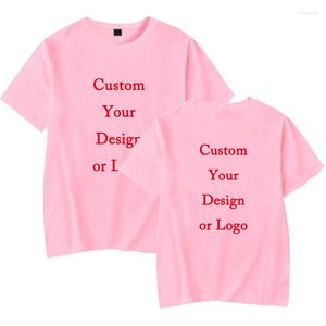 Magliette da uomo Camicia di cotone con stampa personalizzata Harajuku Top da donna Fai da te Your Like Po o Logo T-shirt bianca Moda personalizzata Uomo Bambini Top Tshirt