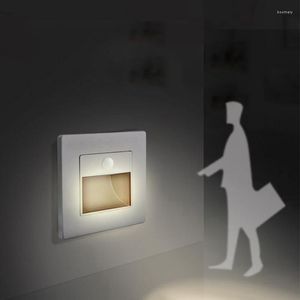 Lampada da parete da incasso a LED con sensore di movimento per scale, illuminazione per corridoi