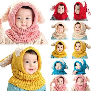 Şapkalar 2023 Sevimli yürümeye başlayan çocuk kız bebek bebek bebek kış sıcak tığ işi örgü şapka bere kapağı