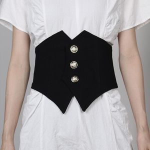 Belts Spring Summer Wide Belt Women Black Loose Button Irregular Split Joint Personality Dress Fashion Cummerbund Corset