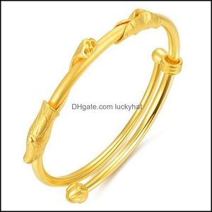 Bangle Gold Armband för kvinnor Luxury Jewelry Vintage Lotus Bangles Drop Leverans Armband Dhndu