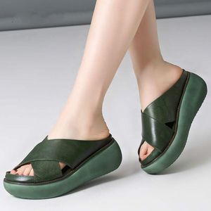 Sandals Platform Women Summer Shoes PU Leather Wedges Sandalias Beach Female Slipper Slide Ladies Sell