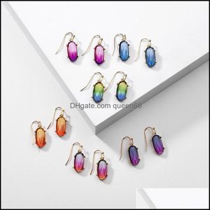 Dangle Chandelier Colorf Transparent Resin Hexagon Earrings Geometric Acrylic Gold Jewelry Best For Women Girl Drop Delivery Otfle