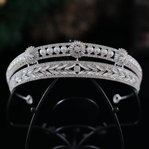 Hochzeitshaarschmuck Barock Gold Silber Farbe Kristallperlen Braut Tiaras Kronenfest -Diadem Braut Stirnbänder Zubehör 230112