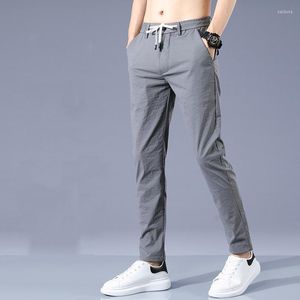 Pantaloni da uomo 2023 Pantaloni da uomo estivi di alta qualità ultrasottili ad asciugatura rapida Casual Grigio Khaki Nero Pantalon Homme Joggers