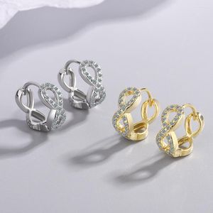 Hoop Earrings 1Pair Women Fashion Zircon Crystal Rhiestone Infinity Ear Eternal Love Symbol 8 Endless Earring Girl's