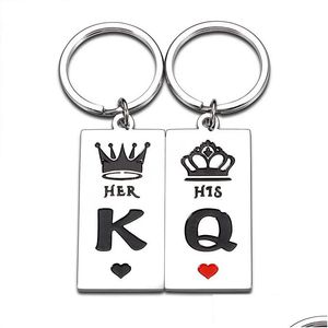 Keychains Landards 2pcs Kişiselleştirilmiş Anahtarlık Çift Sevgililer Hediye Kız Arkadaşına Erkek Arkadaşı Onu Sevgililer Günü Şimdiki Anahtar Ch Dhzr2