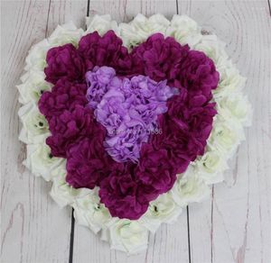 Decorative Flowers SPR Free 10pcs/lot Artificial Silk Rose Wedding Car Decoration Heart Shaped Door Wreaths Lovely