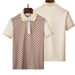 Włochy Projektant Koszulki Polo Mężczyźni Luksusowe Polo Casual T Shirt Wąż Pszczoła Drukuj Haft Moda Główna Ulica Mężczyzna Całego ciała litery Polo