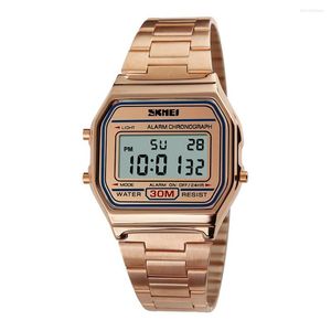 Relógios de pulso 2023 Homens casuais Dial retângulo Display Digital Alarm Cronógrafo Business Wrist Watch Watch