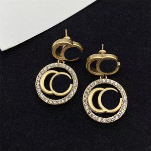 Classic stud ohrringe designer earrings for women trendy gold color dangle earings retro hollow letter personality valentines day jewelry luxury hoop drop earring