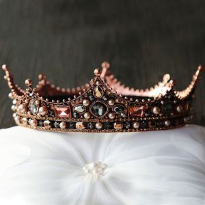 Wedding Hair Jewelry Bridal Baroque Tiaras Crowns Beads Pearl Crystal Diadem Headpiece Women Headdress Accessories FORSEVEN 230112