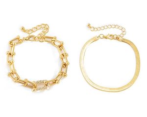 Flat Snake Chain Fashion Trend Auger U Type Buckle Bracelet Set Act The Role Ofing Is Tasted