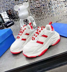 Designer Men Women Sneakers Triple S Co-merk Casual schoenen Paris Retro Trainers Zwart Witblauw Running Shoes Maat 35-46