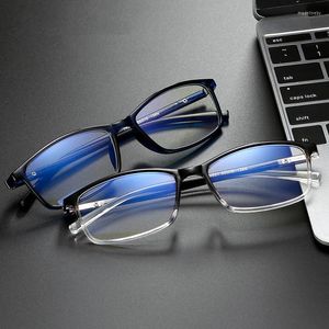 Molduras de óculos de sol 2023 Vintage SPUARE Mulheres óculos de moda Man Computer Eye Glasses Frame Design clássico Anti-azul Eyewear de plástico claro