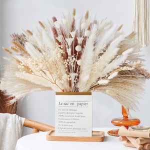 Dried Flowers 60 109PCS Natural Pampas Grass Bouquet Boho Home Nordic Decor Phragmi Wedding Thanksgiving l230111