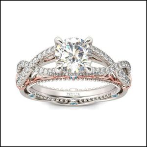 Кольца кольца женский кольцо, сердец, с двойным цирконом геометрический крест для женщин, модные женские ювелирные изделия доставка OTCJ2