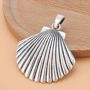 Pendant Necklaces 5pcs/Lot Silver Color Large Seashell Scallop Shell Charms Pendants For Necklace Jewelry Making Accessories