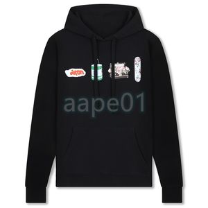 DesignerDesign Luxury Mens Hoodie Flower Skateboard Letter Lång ärm tröja Autumn Fashion Pullover Round Neck Black