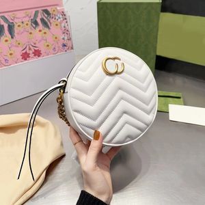 circle designer bags Mini Circular Marmont Bags woman crossbody shoulder bag fashion tiny purse cross body Gold Letters Zig Zag Top